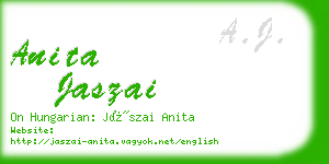 anita jaszai business card